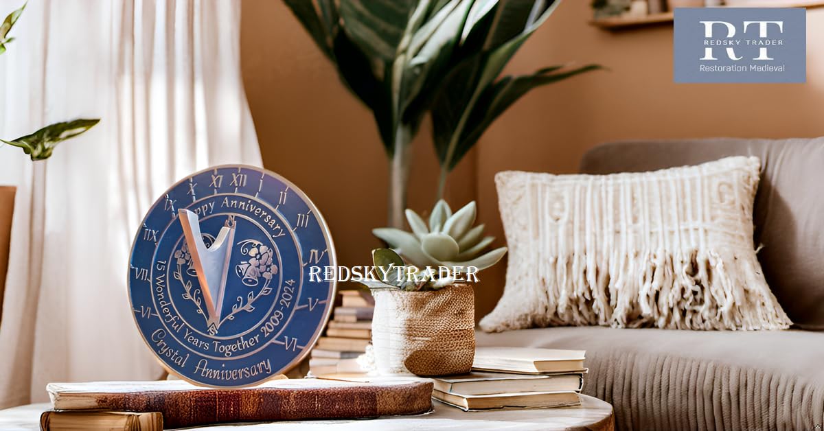 REDSKY TRADER 15th Anniversary Sundial Wedding Memorial Gift for Love Ones 8 inches Home and Garden Decor