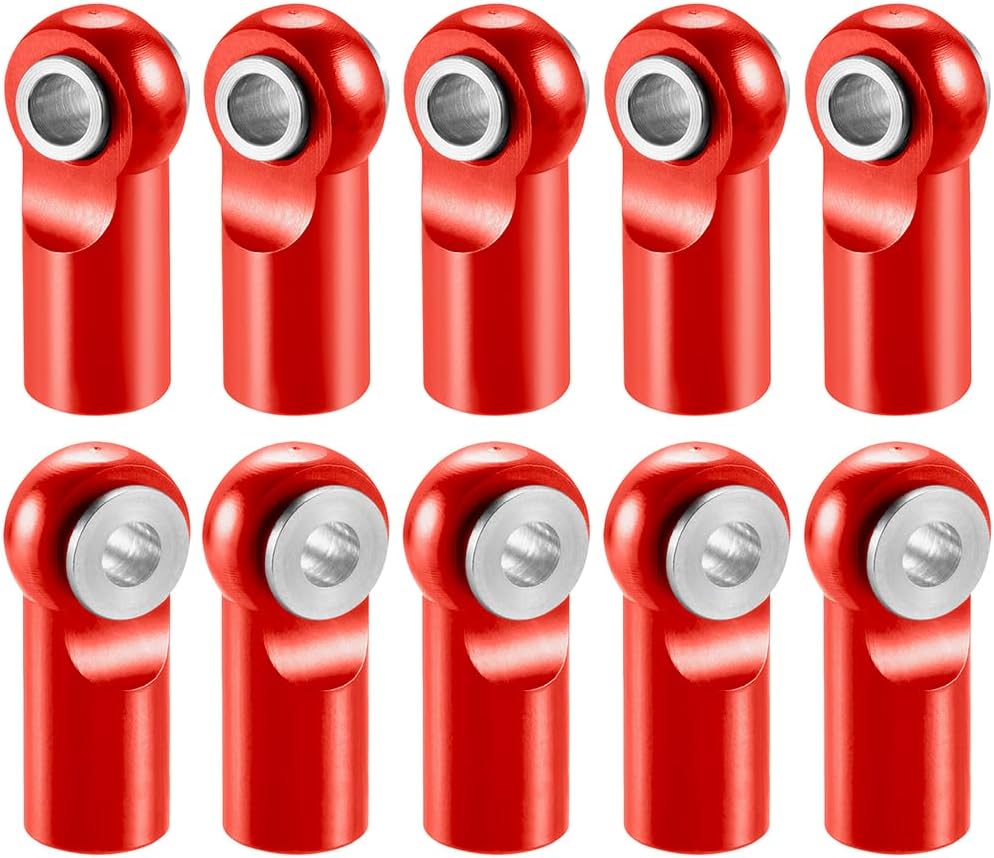 MORLORDY 10Pcs M2.5 Tie Rod End Ball Joint Link Ball Head Holder for RC Car Truck Upgrade Part (Red)