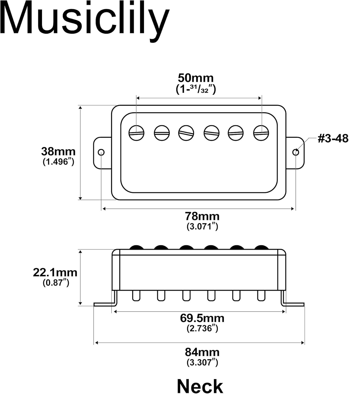 Artec VH59A Vintage Tone Covered Alnico 5 Magnet Humbucker Neck Pickup 7.4K for LP Style Electric Guitar, Chrome