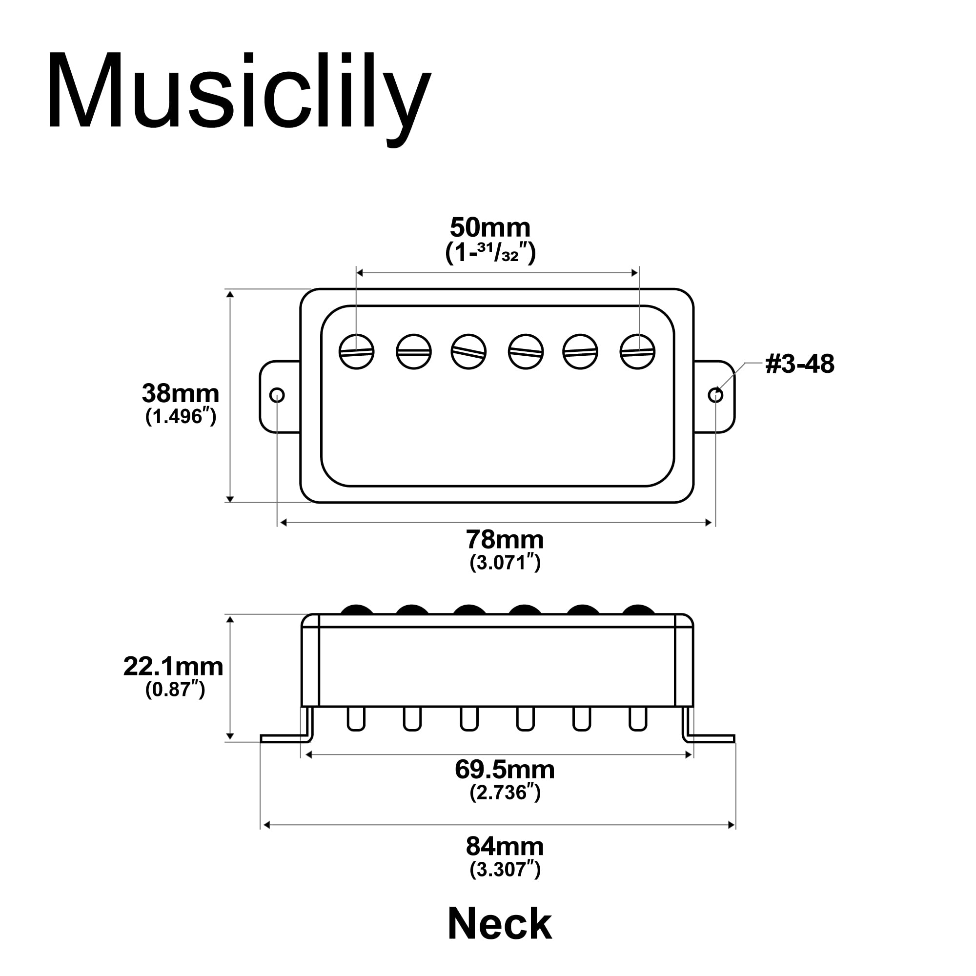 Artec VH59 Vintage Tone Covered Alnico 5 Humbucker Neck Pickup 7.4K for Les Paul Style Electric Guitar Chrome - Image 2