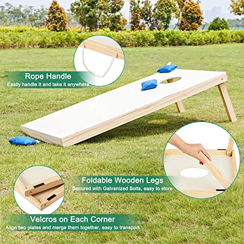 Apudarmis Wooden Cornhole Boards Set, 3X2Ft Classic Cornhole Outdoor Games Set With 8 Cornhole Bean Bags And Carrying Case - Tailgating Bbq’s Camp Lawn Yard Beach Game For Teens Adults Family #TOP7