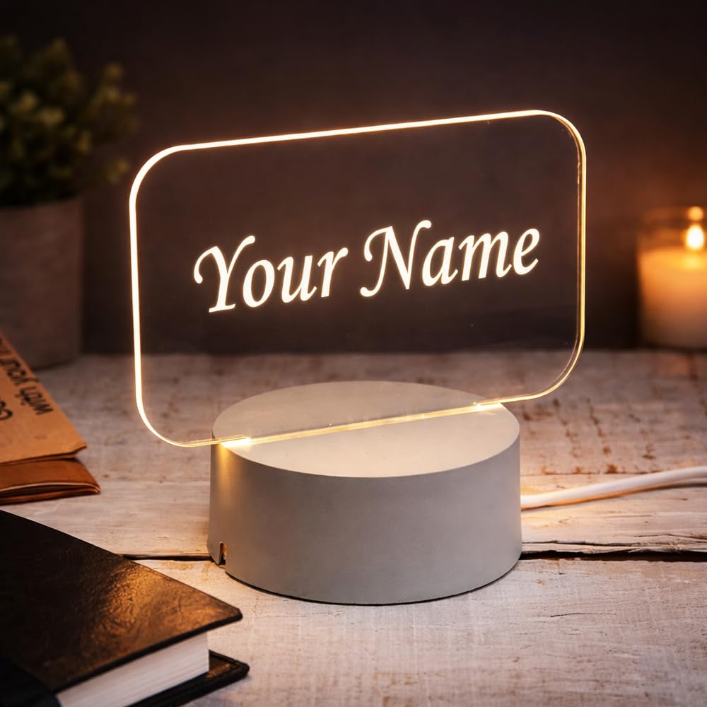 Customized Name LED Night Lamp – Personalized 3D Illusion Acrylic Light with Warm White Glow – USB Powered Table Lamp for Bedroom, Gift for Kids, Couples, Friends, Home Décor-image-34