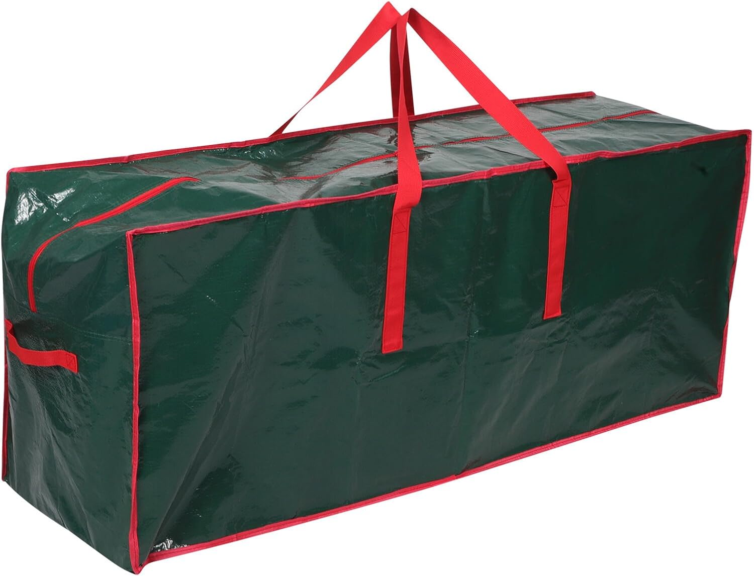 Luxshiny Christmas Tree Storage Bag Large 165x38x75cm Heavy Duty Pe Woven Material Waterproof Xmas Tree Carrying Organizer with Dual Zippers and Reinforced Handles for Indoor Outdoor