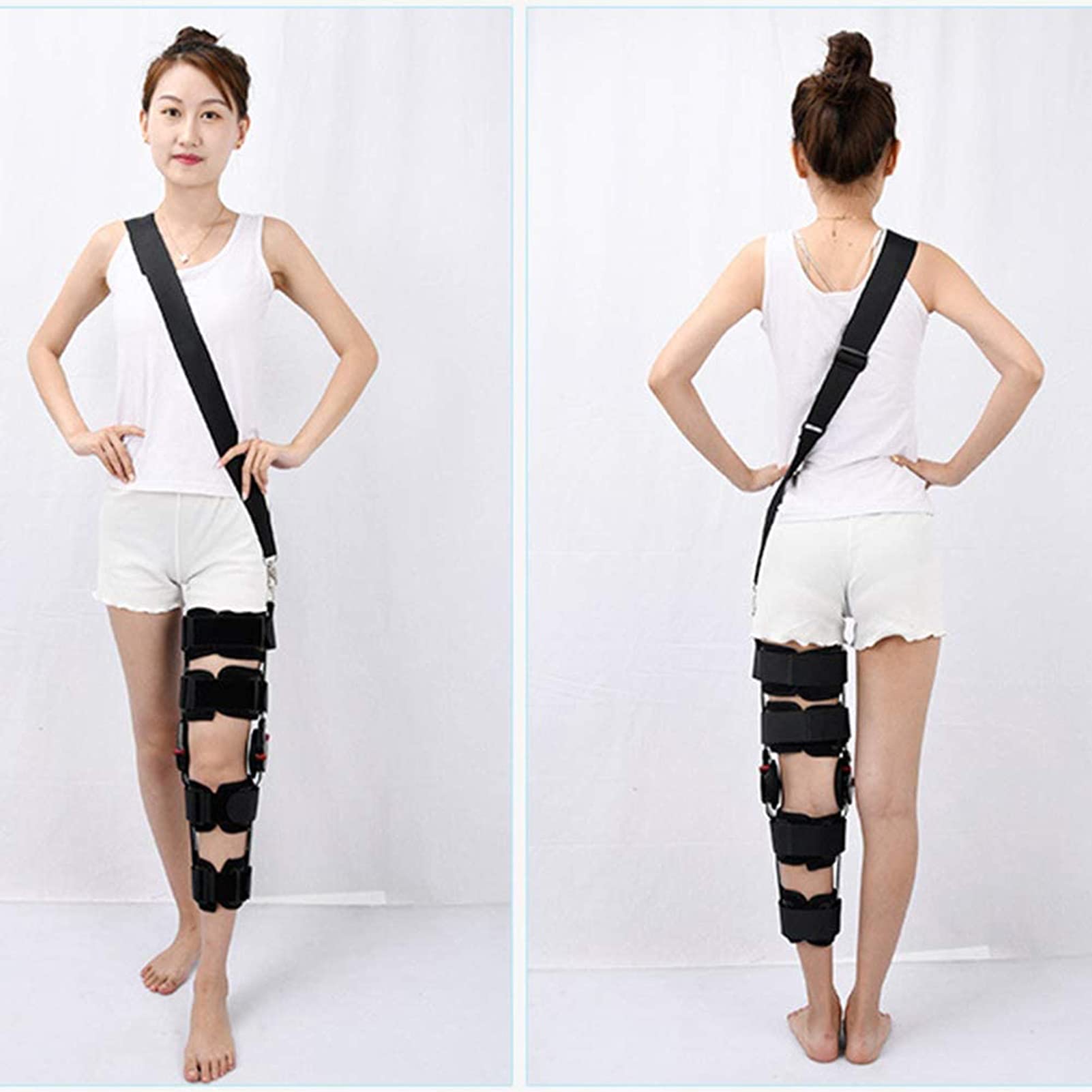 Soporte ortopédico con bisagras para la rodilla, férula ajustable para la articulación de la rodilla Rom Estabilizador de la órtesis de la rodilla Postoperatorio Protector de lesiones para la artrit
