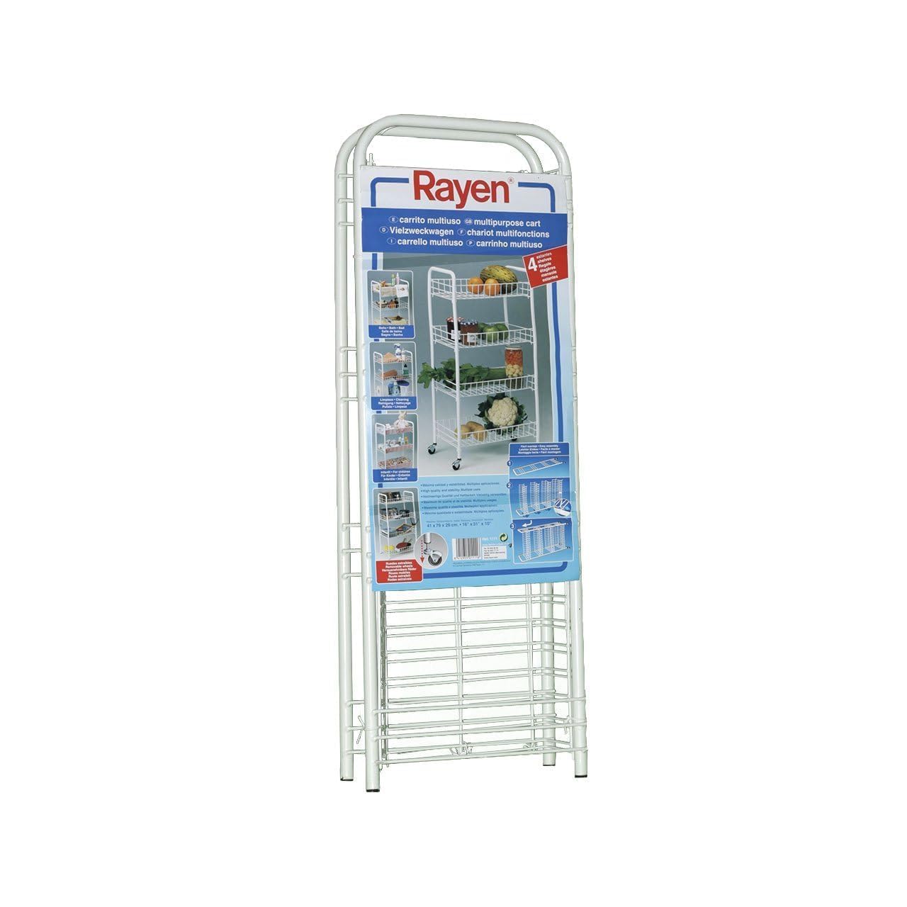 Rayen 1111.01 - Carro verdulero con 4 estantes, 41 x 26 x 79 cm