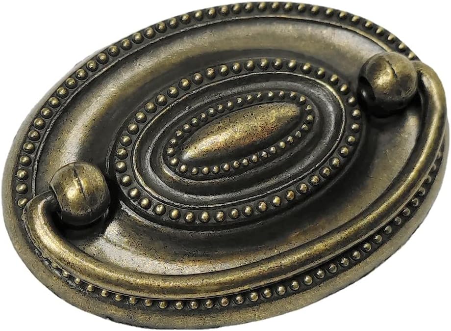 2-1/4" C-C Vintage Style Furniture Dresser Pull, Antique Brass Bail Drawer Pull Oval Drop Swing Handles Cabinet Knob Hardware 57 mm 2.25" Centers (10)