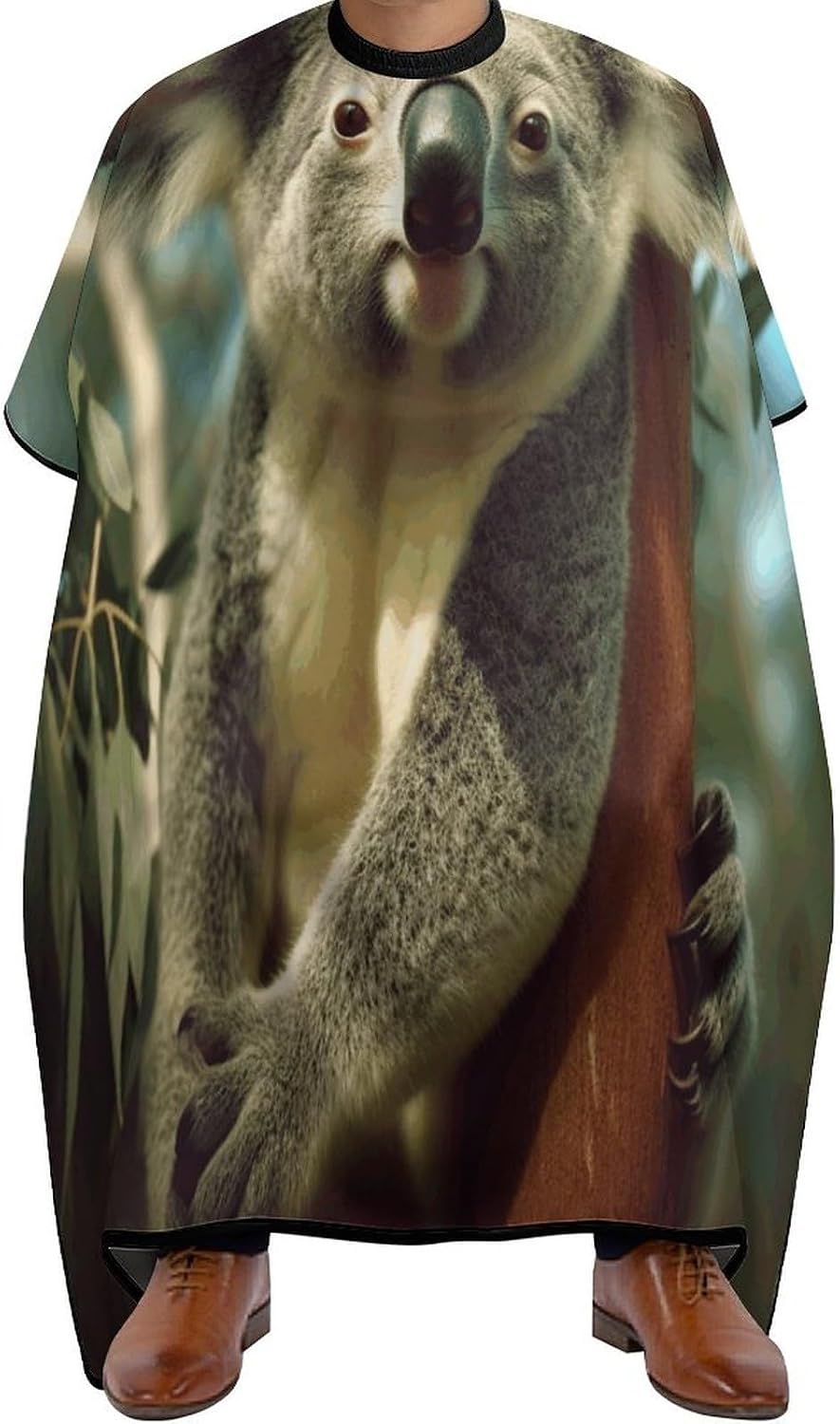Capa para corte de cabello Bear Koala impermeable ajustable miniatura 1