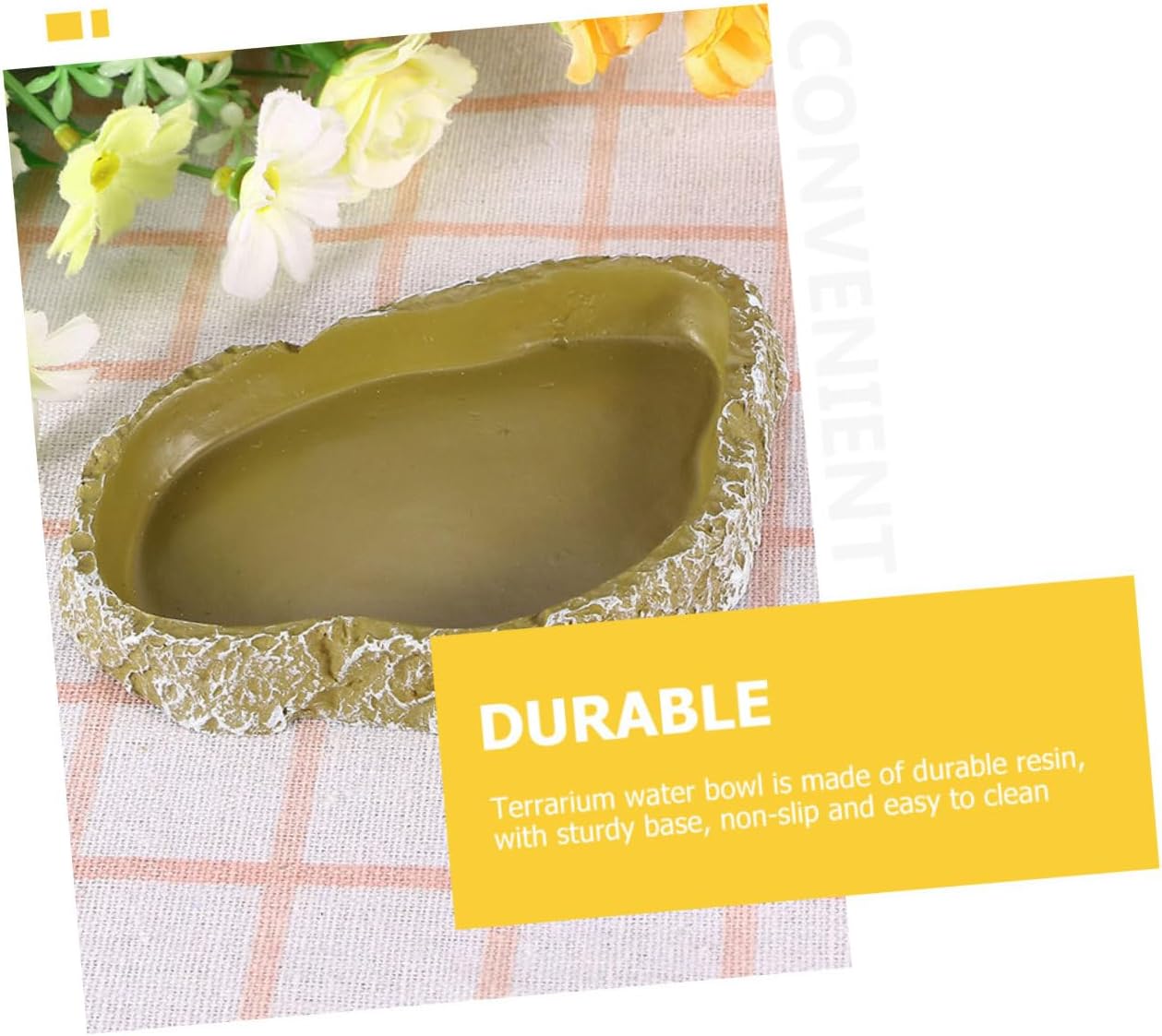 Artibetter 3pcs Resin Reptile Bowl Set Dish Terrarium Food Basin for Leopard Gecko Tortoise Snake Feeding and Drinking