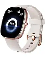 HUAKUA Smart Watches for Women Men Compatible with iPhone/Android Phones Answer/Make Calls, 1,85" HD Fitness Tracker with Heart Rate/Sleep Monitor Pedometer for Walking Running, Waterproof, Starlight