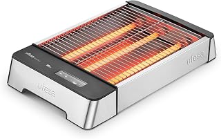 Ufesa Tostador Plano Kamut, 1000W con 3 Resistencias, Tostador Horizontal de Acero Inoxidable, Tamaño XL para 4 Rebanadas, 6 Niveles, Pantalla Táctil, Recalentar y Descongelar, Bandeja Recogemigas