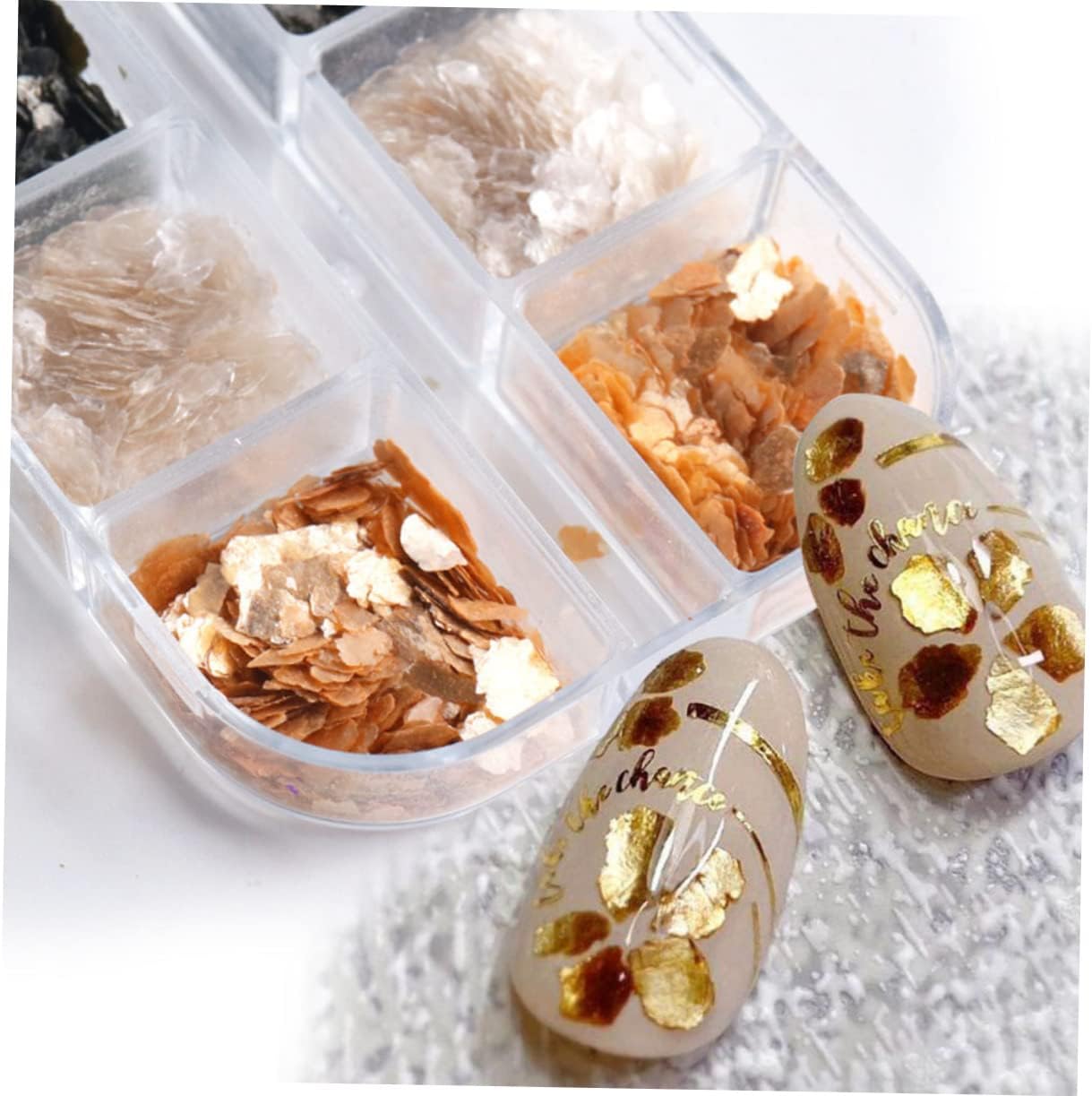 Gatuida Nail Glitter Decorations DIY Mica Slice Sequins Nail Art Decorations for Women