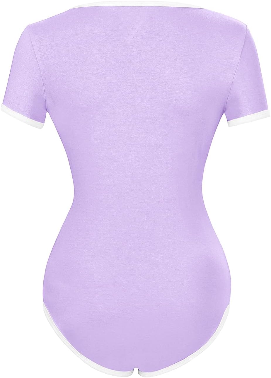 Landofgenie Onesie for Women Basic Adult Bodysuit Pajamas Solid Color Romper for Sleepwear Going Out - Image 6