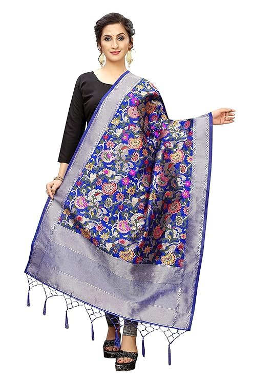 Uma Andrey Women's Printed Banarasi Silk Dupatta 2.30 mtrs width 36 inches2