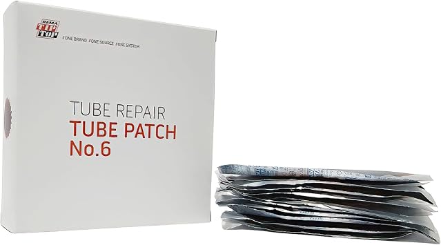 Rema Tip Top No. 6 Tube Patch, 10 Units of 4 inch Round Vulcanizing Patches for Truck and Farm Tire Inner Tube Repair, Red Feather Edge | For Truck and Farm Tire Inner Tube Repair, Red Feather Edge