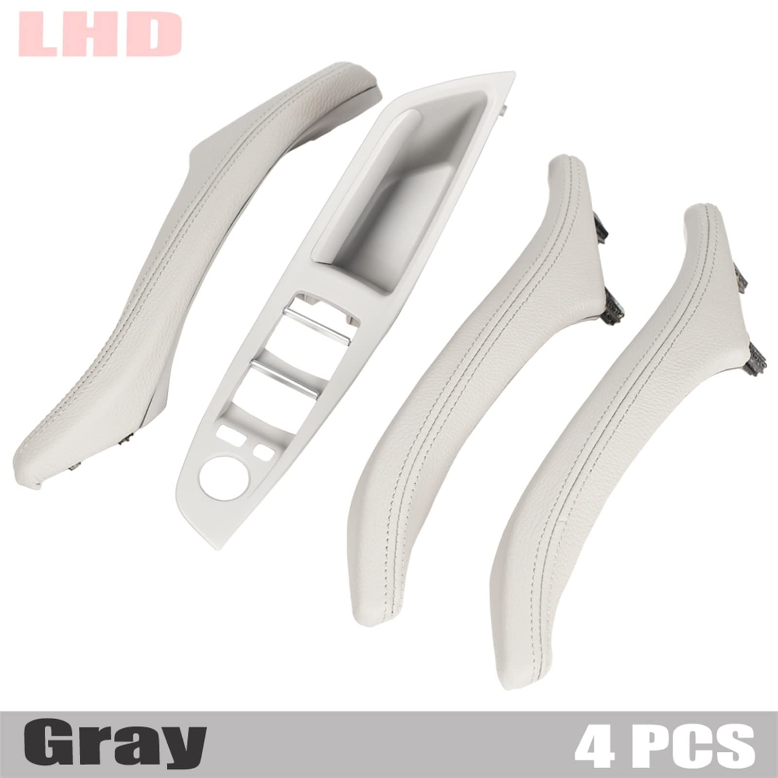 MKptopia 1 Pezzo LHD Bianco Beige Maniglia per porta interna per auto Compatibile con B-MW 5 serie F10 F11 520d 525d 530d 535i Copertura di regolazione maniglia del pannello interno