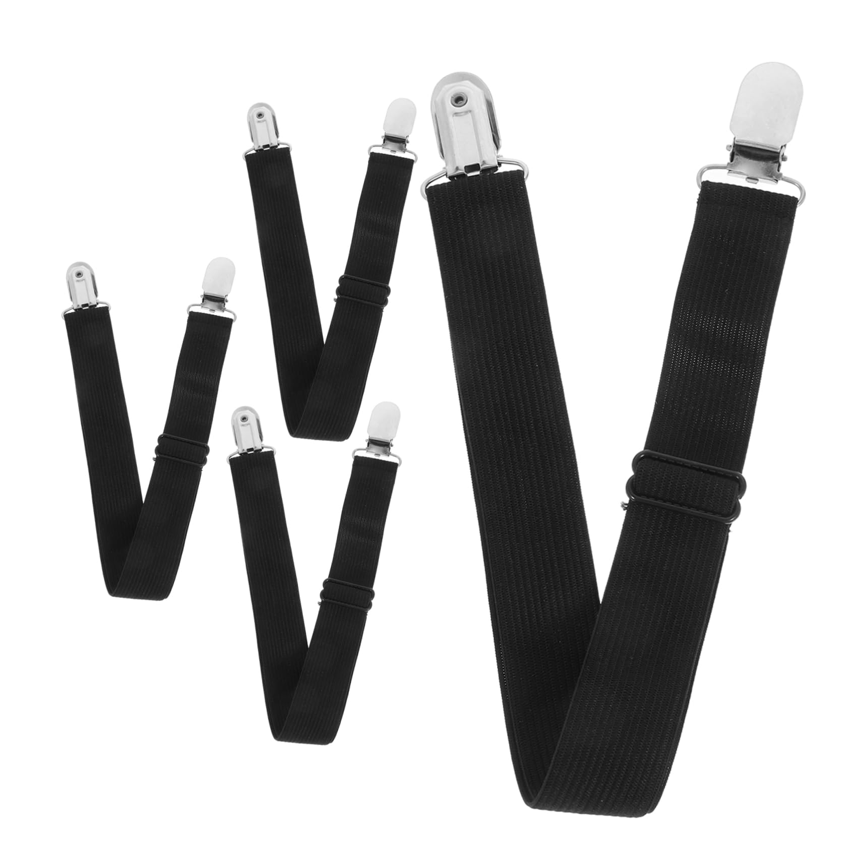 EPIGEIST 4pcs Adjustable Bed Sheet Clips of Elastic Straps with Metal Clips for Secure Corner Hold Fits All Mattress Prevents Slipping and Bunching
