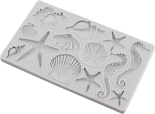 Vista 26 de Molde de silicona para fondant, diseño de algas marinas, pescado de mar, coral, para decoración de tartas, decoración de cupcakes, caramelo y goma