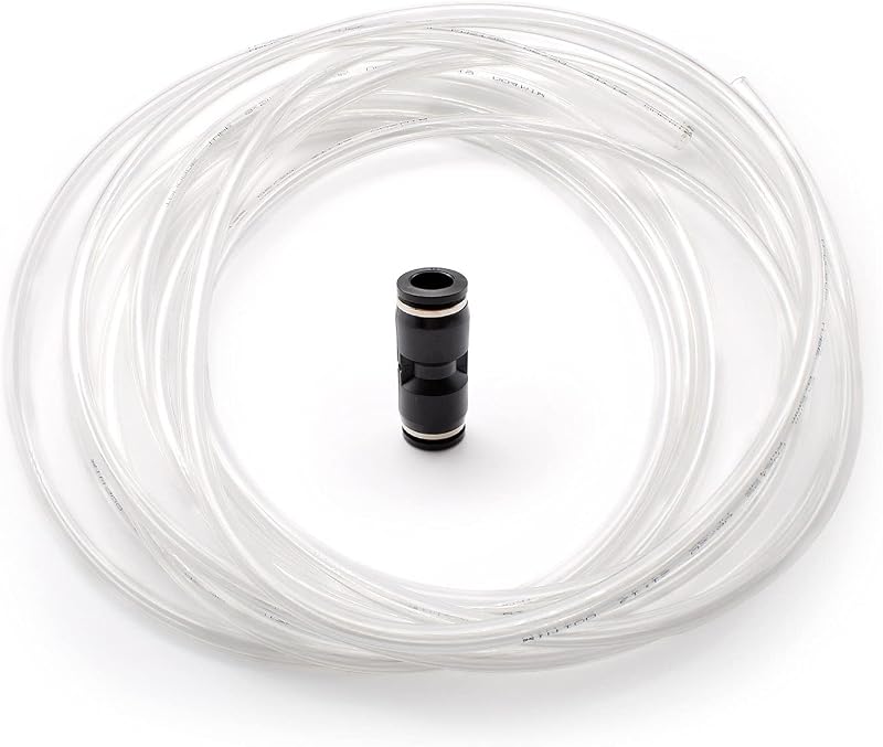 SRJQXH Pneumatikus Tömlő 8mm/5mm - 5m Átlátszó PU Levegőcső Kompresszorhoz, Vízálló, Olajálló, -30°C~80°C Hőtűrésű Csatlakozóval