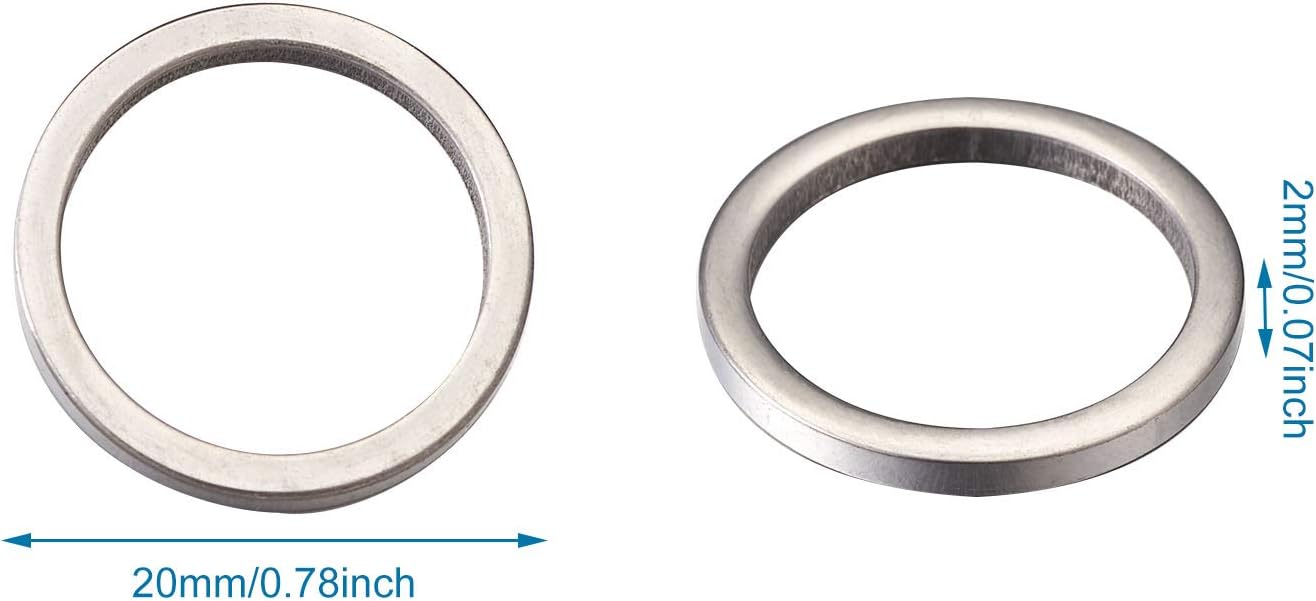 Craftdady 30pcs Stainless Steel Hollow Round Linking Rings 20mm Open Bezel Circle Frame Charms Pendant Connectors for DIY Resin Crafts Earring Necklace Jewelry Making