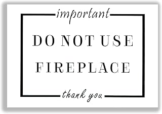 Do Not Use Fireplace Warning Sign, 6x4 Inches, Black Acrylic, Important Notice (White)