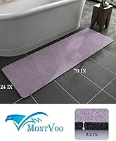 Vista 85 de MontVoo - Tapete de baño con base de goma, antideslizante, de secado rápido, absorbente, fina, para debajo de la puerta, de gamuza sintética