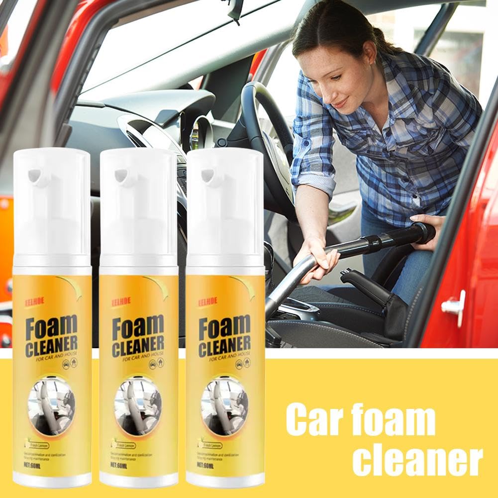 Detergente in schiuma multiuso per auto, detergente professionale per interni auto, spray multiuso in schiuma, rimozione pelle e tessuto, per vari interni di veicoli, uso domestico ed