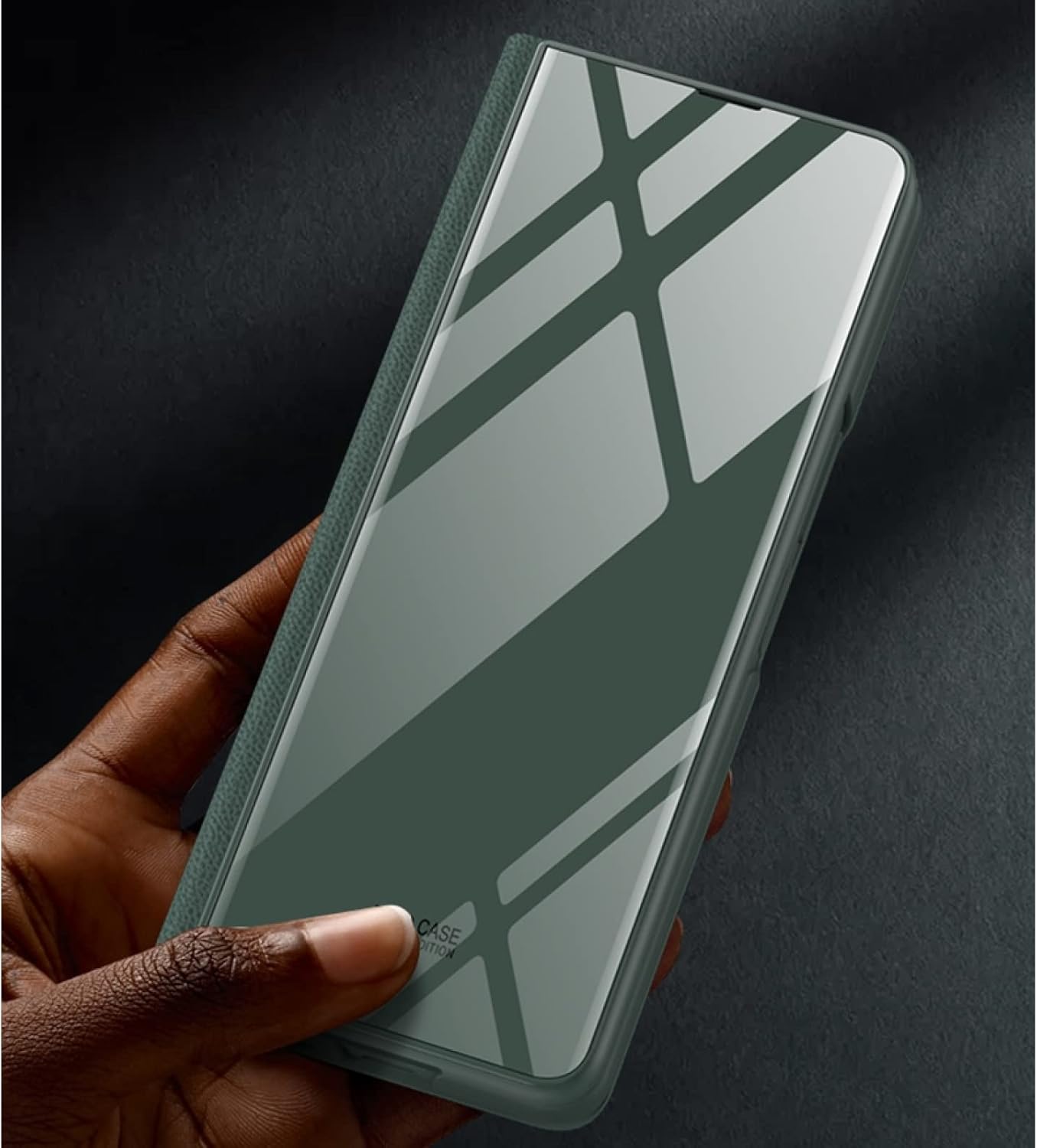 Toughened Glass Leather Phone Case for Samsung Galaxy Z Fold 4, Ultra-Thin Color Painting Folding Shell for Z Fold4, Anti-Fall Business Phone Cover