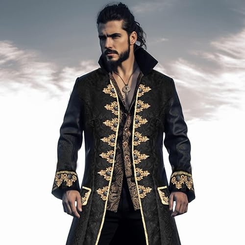 Miniatura 3 de Chaqueta steampunk vintage para hombre, estilo gótico, victoriano, uniforme de Halloween