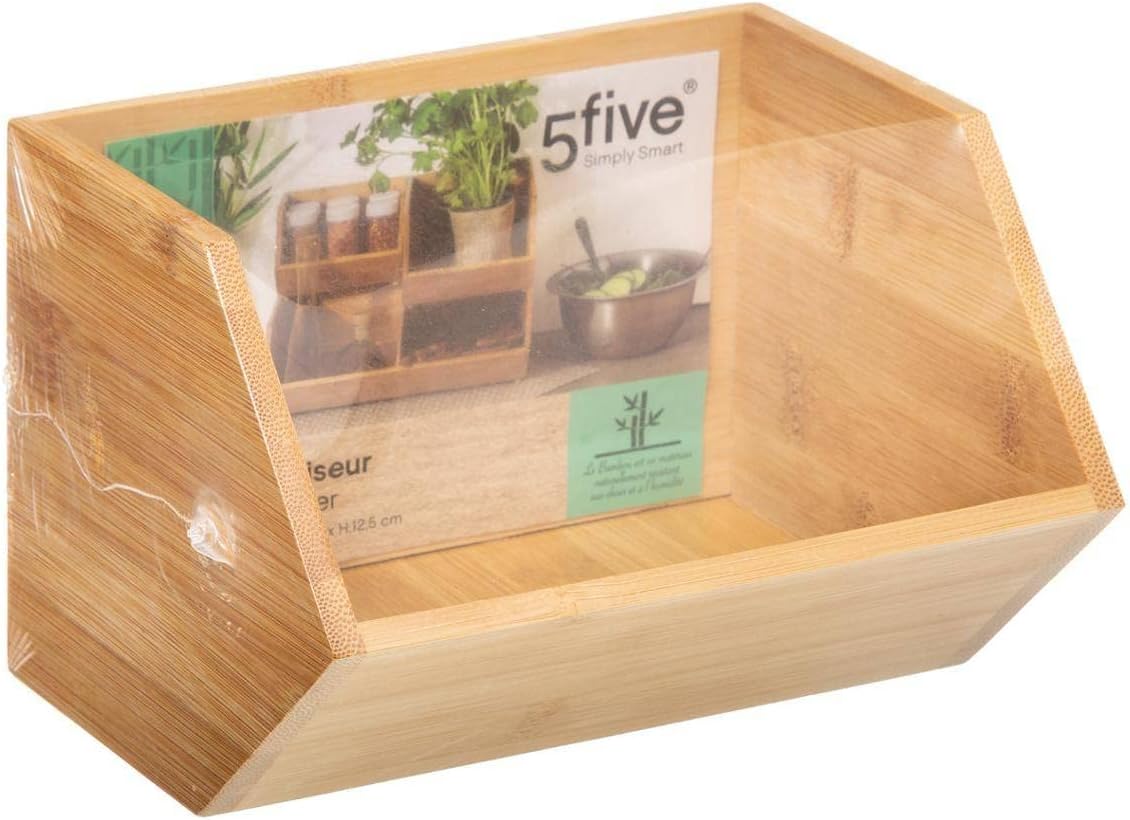 Five Stackable Bamboo Organiser image 2