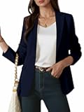 Womens One Button Blazer Casual Open Front Long Sleeve Suit Jackets Business Work Office Blazers