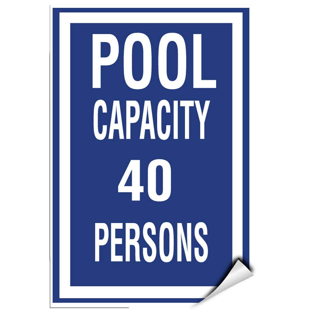 LoMall Pool Capacity 40 Persons Outdoor Metal Sign 12x16