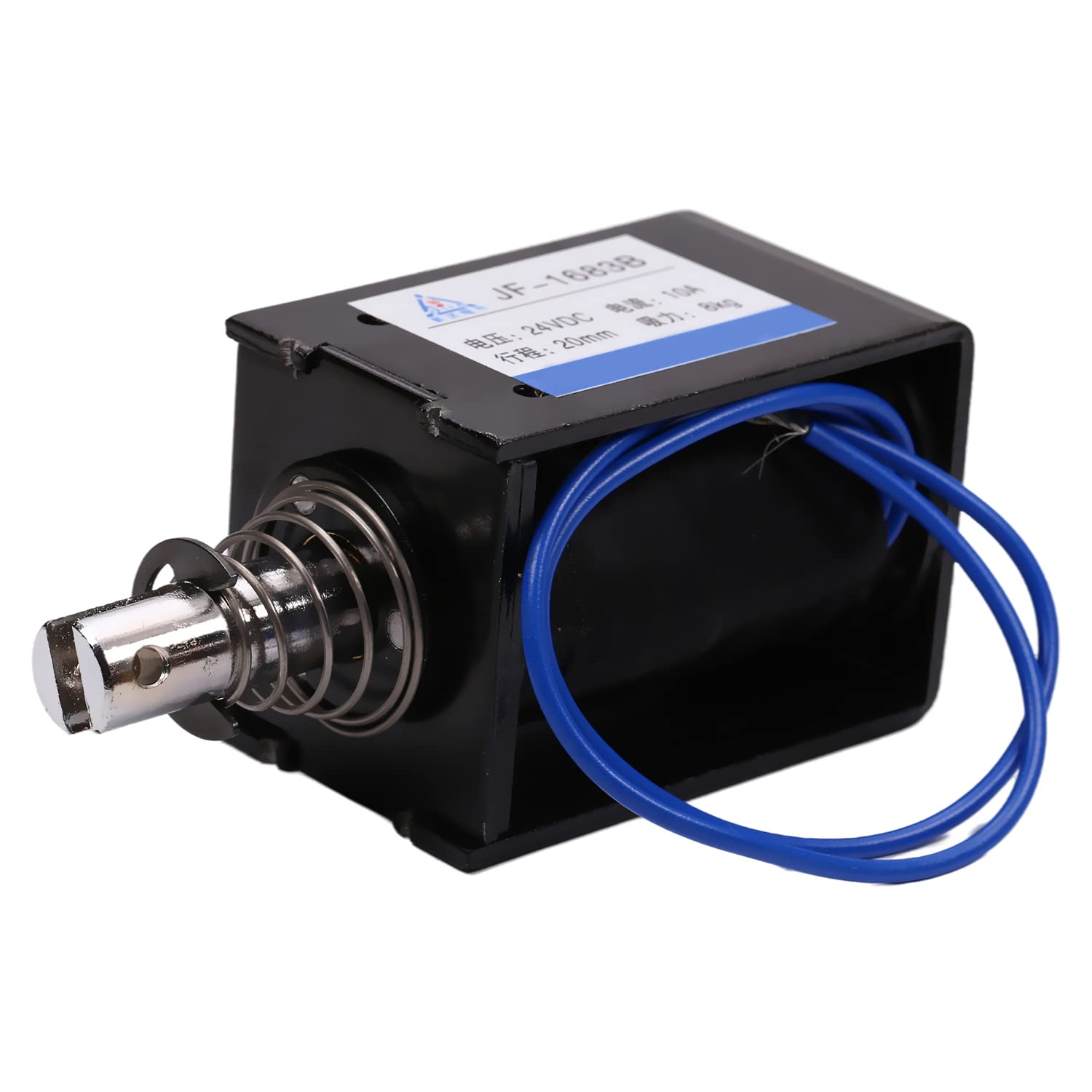 Fielect DC 12V 80N Push Pull Solenoid Electromagnet - 20mm Stroke, 10A, Linear Motion, JF-1683B