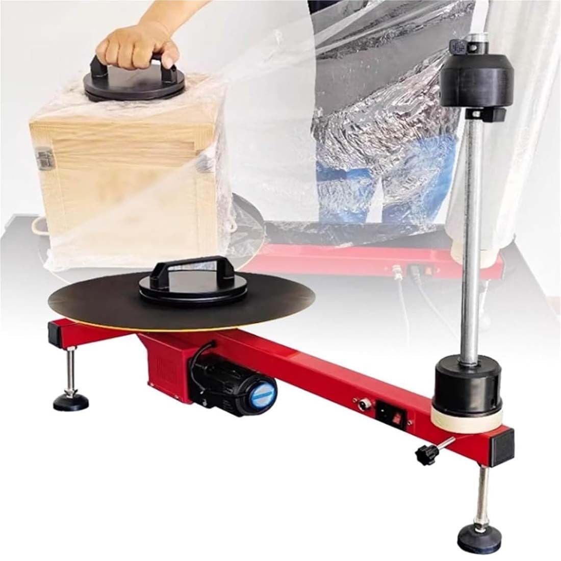 Macchina avvolgitrice elettrica semiautomatica per magazzini e logistica, attrezzatura per l'imballaggio dell'erogatore dell'involucro del pallet