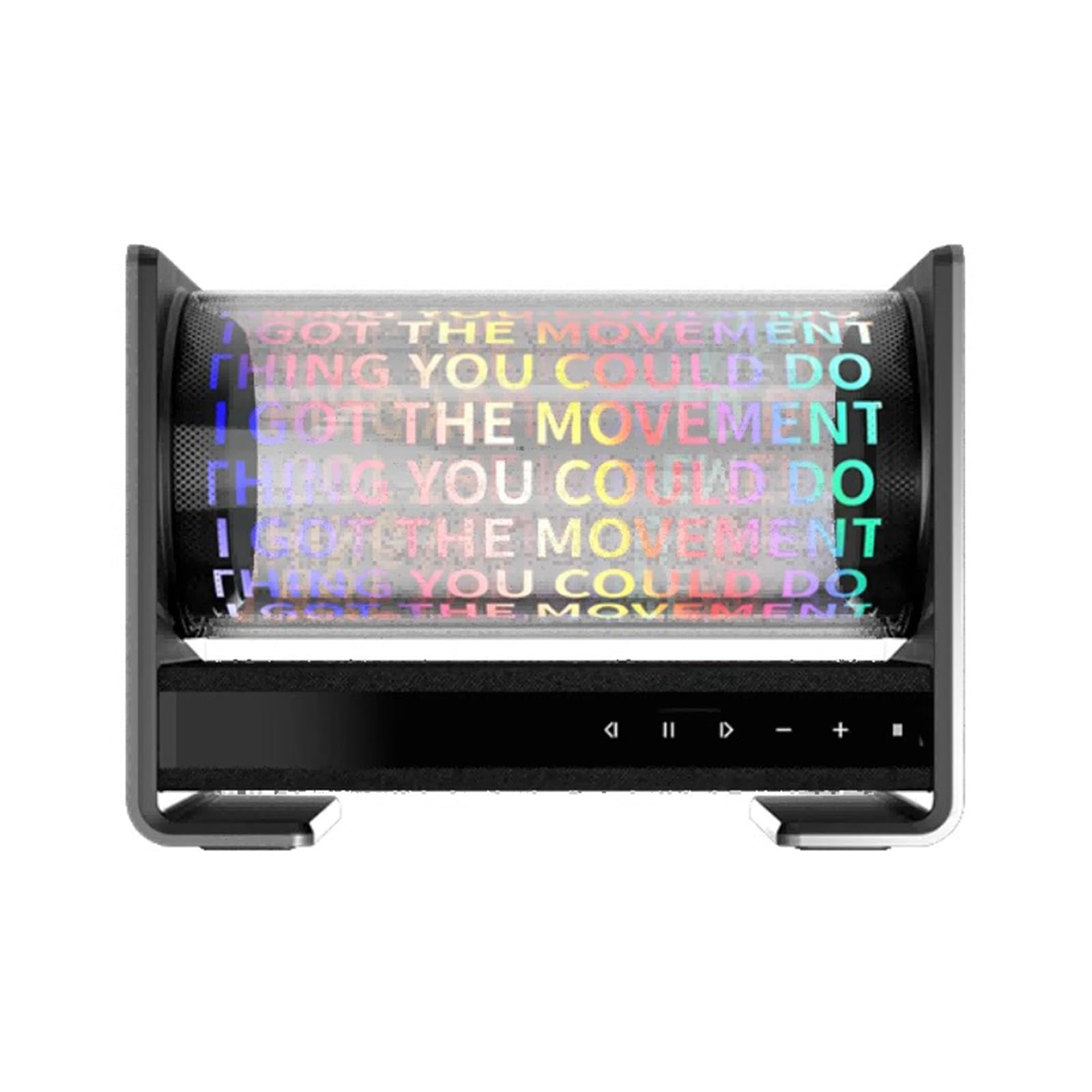 Bluetooth Lautsprecher mit LED Transparent Floating Display, 360° holografischer Songtext, 2.1 Stereo-Sound, Einstellbarer Songtext Winkel für Zuhause, Party, Festival Geschenk