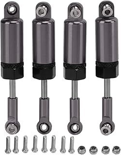 Lairun 4Pcs RC Shocks Absorber 60mm Damper Internal Spring for MN 1/16 Remote Control Car Model Upgrades, Adjustable Internal Spring Damper Shocks Upgrade Parts, RC Car Metal Air Damper Shock(#1)