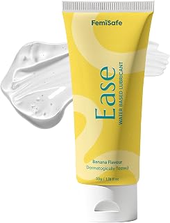 FemiSafe Ease Lube Water-Based & Glycerin-Free Lubricant With Aloe Vera & Banana Extract non staining & prevent dryness Skin friendly 50 g