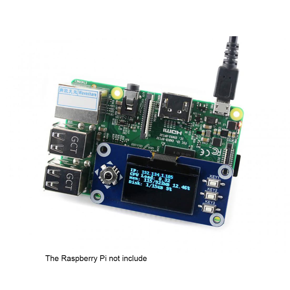 Waveshare 3.3 cm ekran OLED z SH1106 dla Raspberry Pi 4B+ 4B 3B+ 3B 2B+ Zero W WH Jetson Nano 128x64 interfejs SPI I2C
