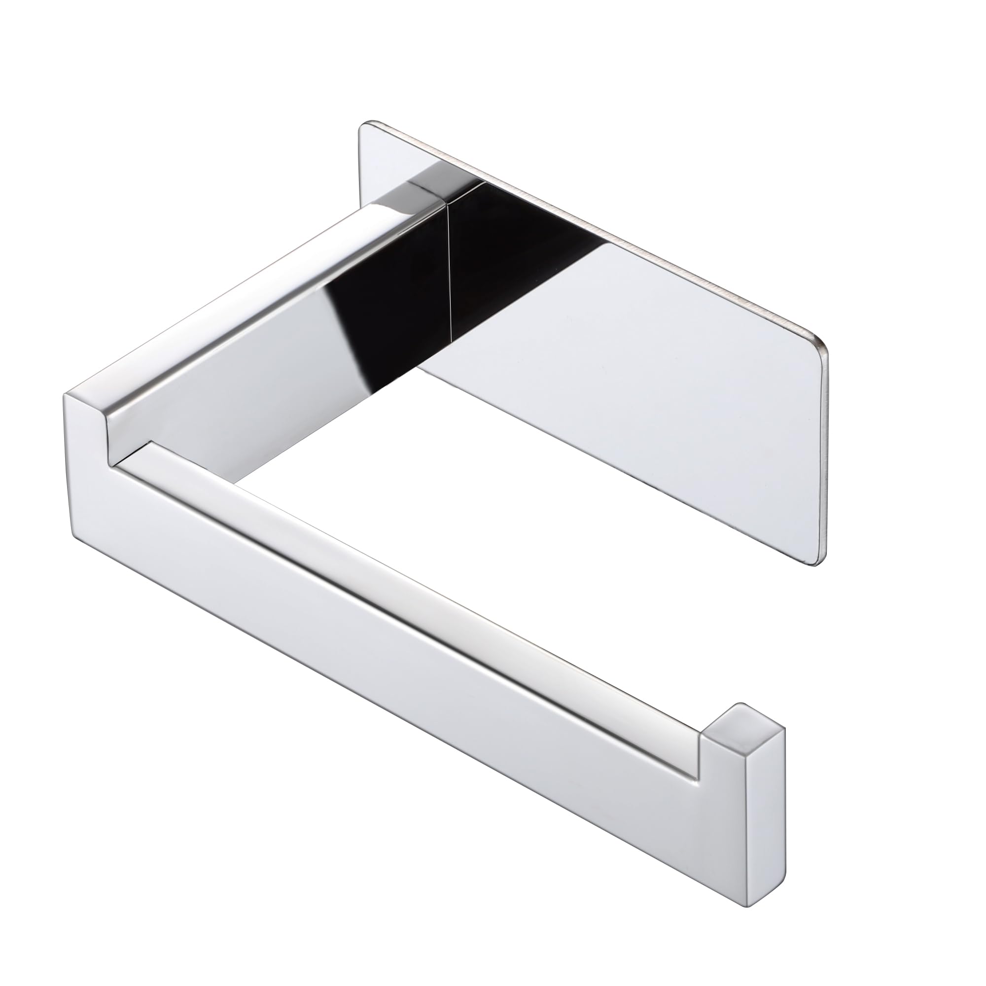 LANC Chrome Toilet Paper Roll Holder, Self-Adhesive Tissue Holder Wall Mounted for Bathroom Office Stick On Toilet Paper Holder with No Drilling Rustproof Stainless Steel Silver, A8307CP