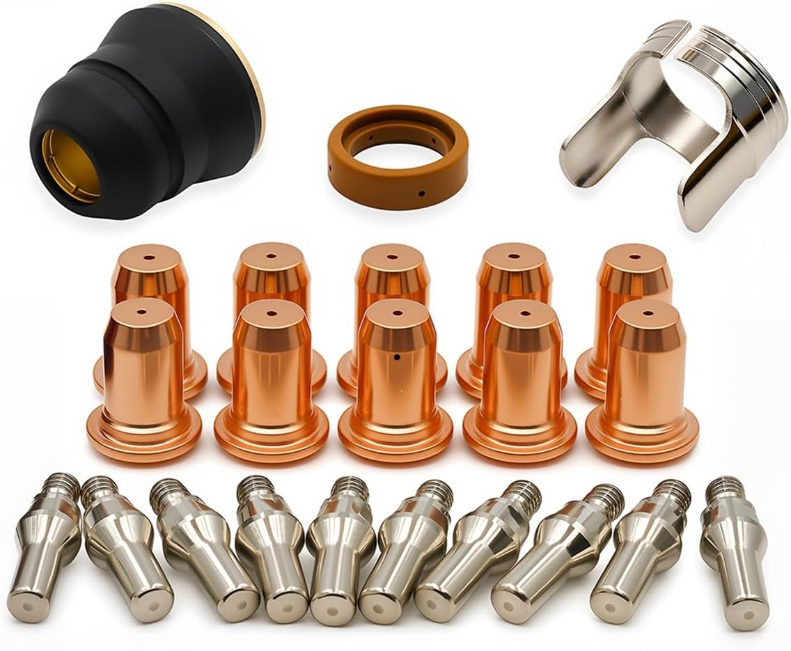 23pcs IPT60 IPT40 Plasma Cutter Consumables 1.0mm 0.039'' Plasma Cutter Accessories for CUT 55MP, CUT55 NHF, CUT65DS Cutter