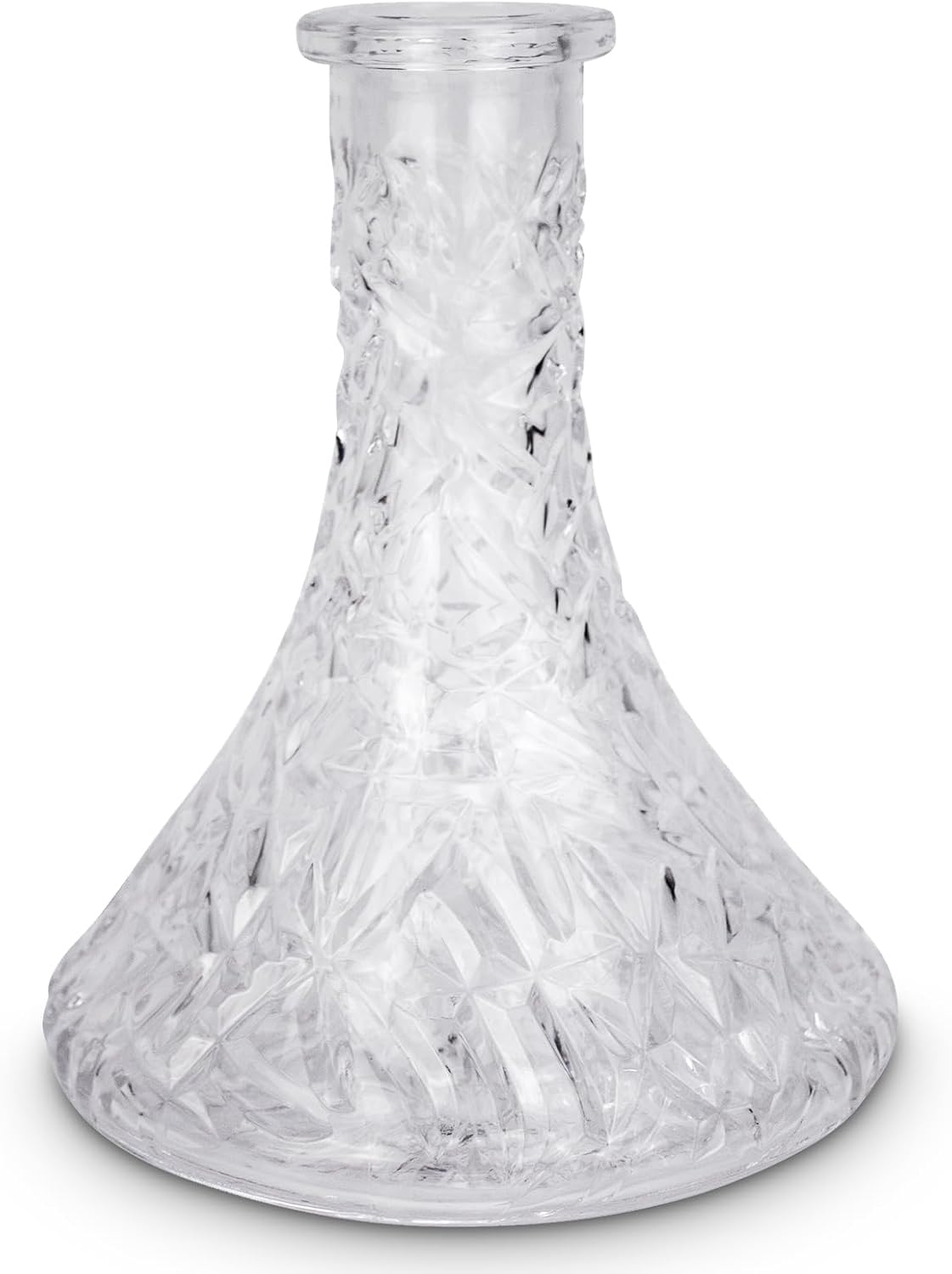 Hookah Glass Base Surface with Rhombus Pattern Suitable for Alpha Modle X Simple M and Most Hookah Stem Connections, Opening Diameter 1.8inches (White)