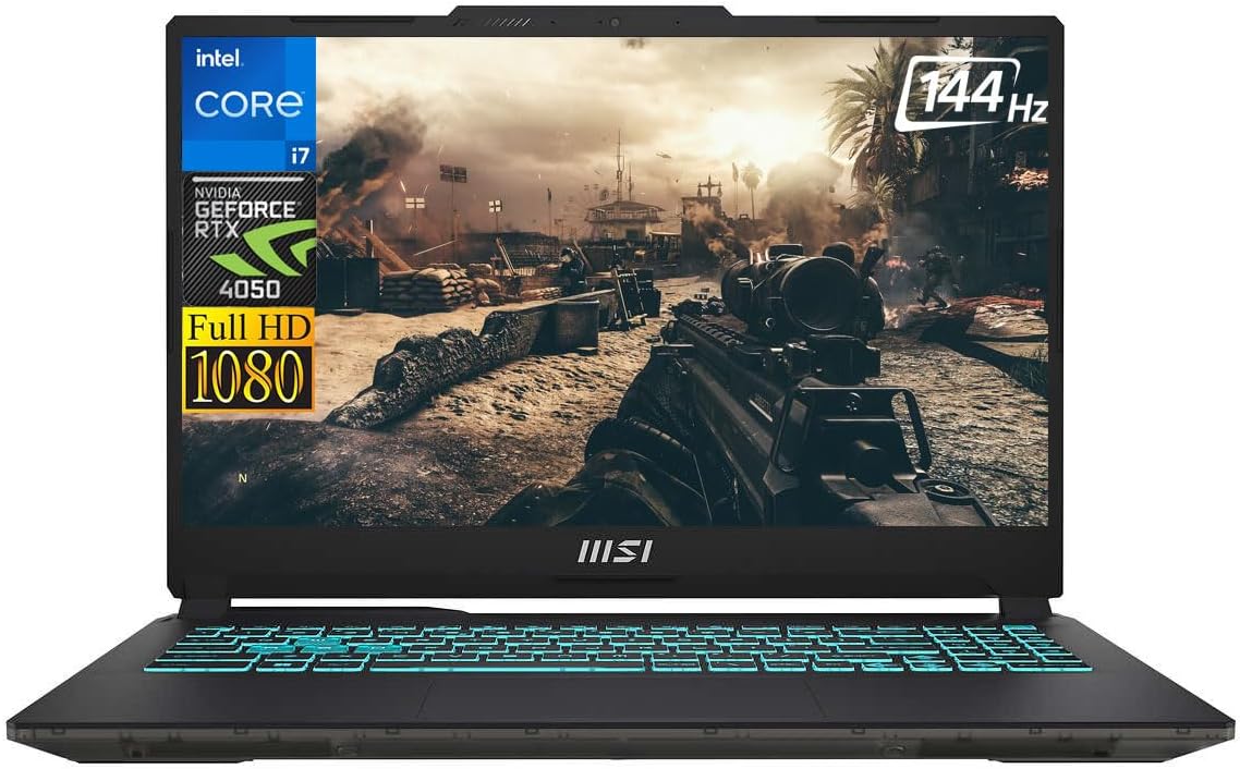 MSI Cyborg Gaming Laptop 2023 Newest, 15.6″ FHD IPS IPS 144Hz Display, Intel Core i7-13620H (10 Cores), NVIDIA GeForce RTX 4050, 16GB DDR5 RAM, 512GB SSD, Wi-Fi 6, Backlit Keyboard, Windows 11 Home MSI Cyborg Gaming Laptop 2023 Newest, 15.6″ FHD IPS IPS 144Hz Display, Intel Core i7-13620H (10 Cores), NVIDIA GeForce RTX 4050, 16GB DDR5 RAM, 512GB SSD, Wi-Fi 6, Backlit Keyboard, Windows 11 Home
