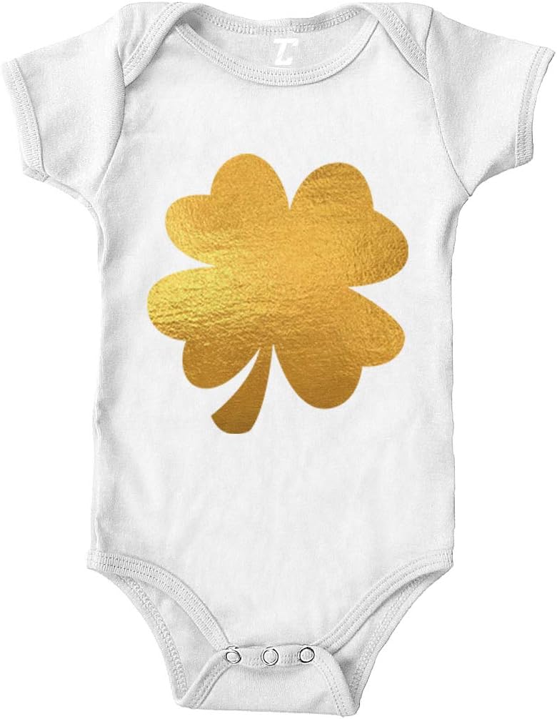 Gold Foil Four Leaf Clover - Irish Bodysuit