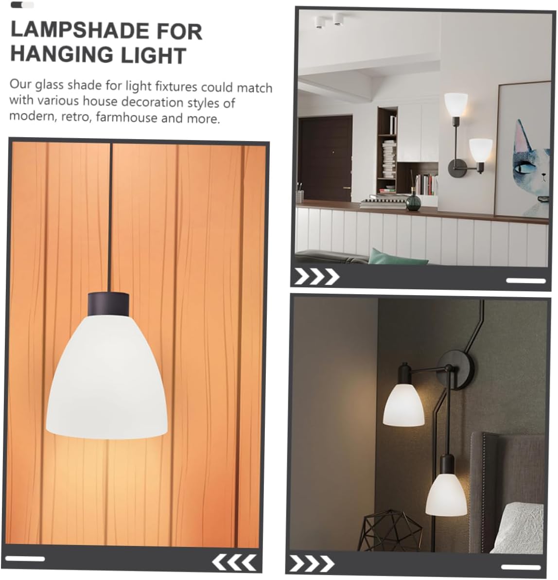 Garneck 2pcs Replacement Lamp Shades Glass Lamp Shade Globe Pendant Lighting Bankers