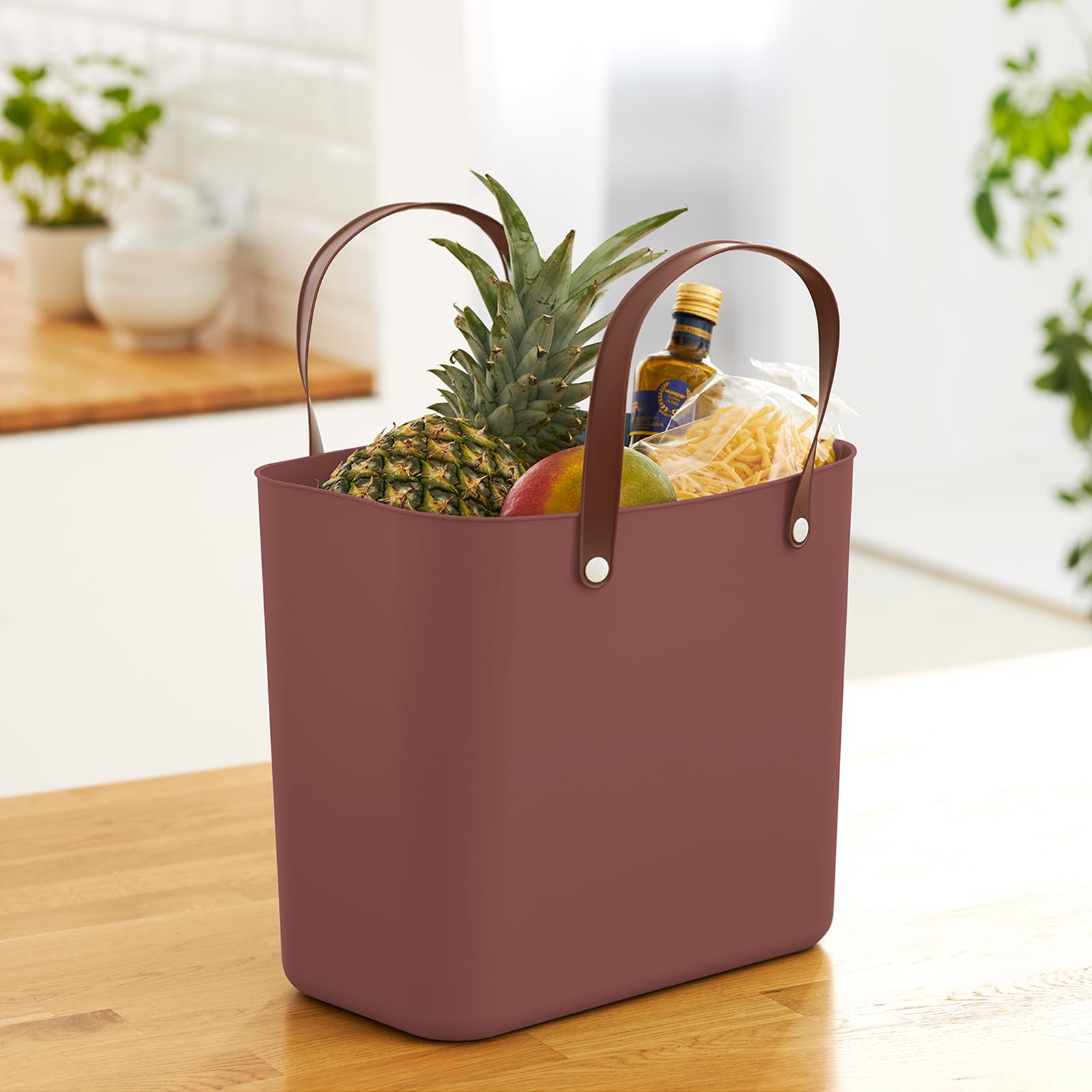Rotho Albula 3er-Set Einkaufskorb 25l, Kunststoff (PP recycelt), Mehrfarbig