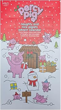 M&S Percy Pig Milk Chocolates Christmas Advent Calendar, Chocolates with Percymas Sweets, 250g