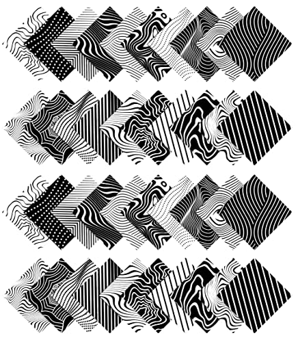 Soimoi white and black geometric prints 10x10 pre-cut squares