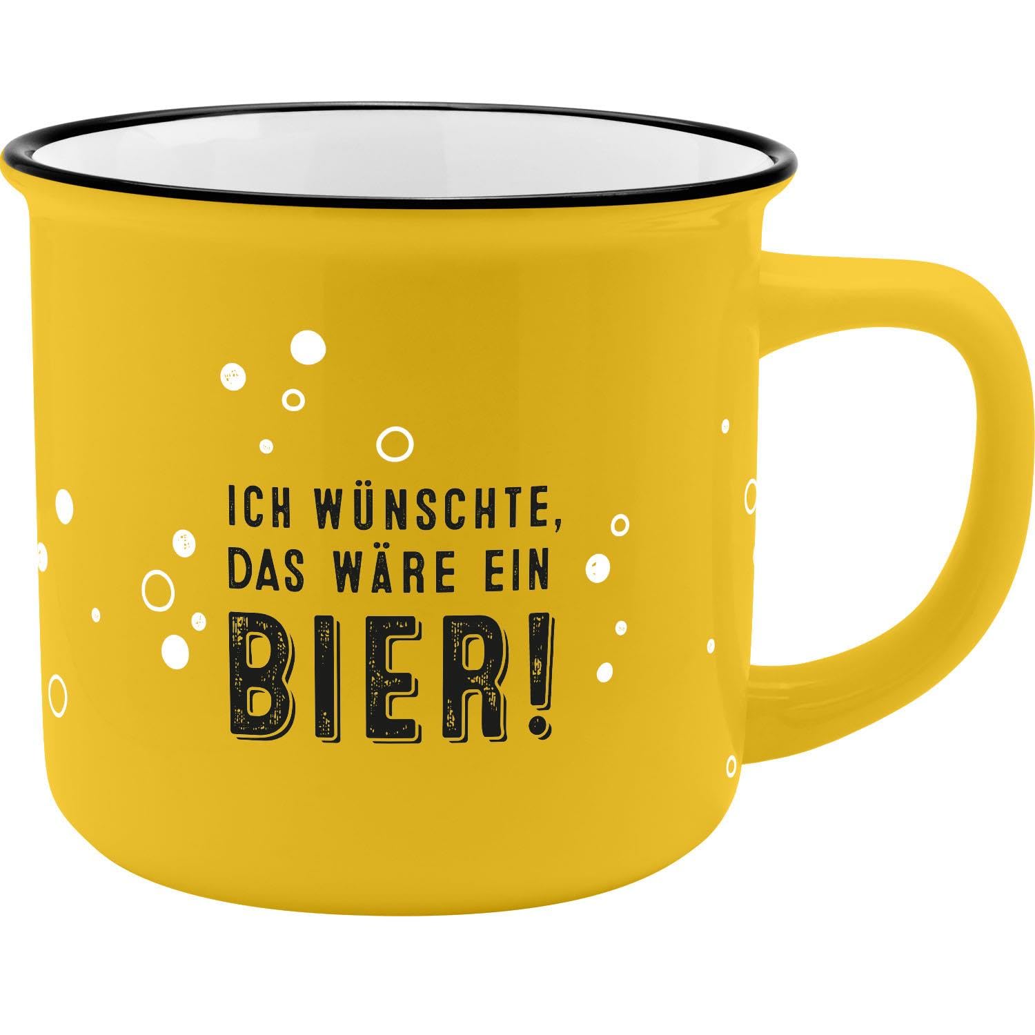 GRUSS & CO Mug with Beer Motif | New Bone China Porcelain Enamel Look 35 cl | Funny Gift Breakfast | 73912
