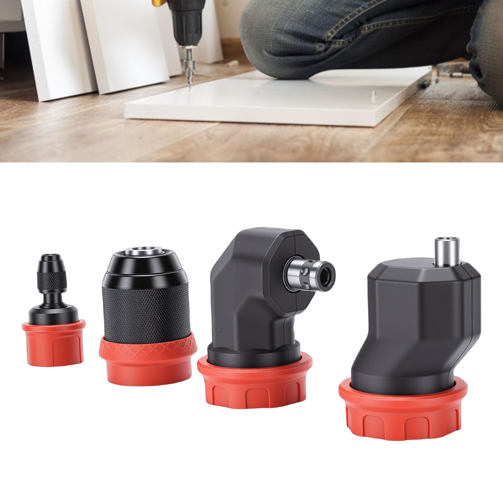 Trapano Senza Chiave Chuck, Adattatore Cacciavite Rapido Da 6,35mm Con Serraggio Automatico Da 4 Pezzi Strumento Di Conversione Compatibile Con Gambo Esagonale Da 1/4 Di