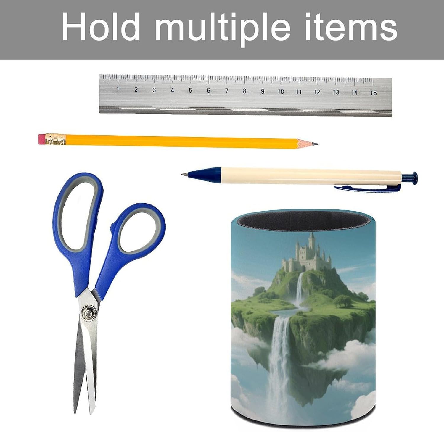 Floating Island Pencil Holder for Desk Aesthetic Pen Holder image 5