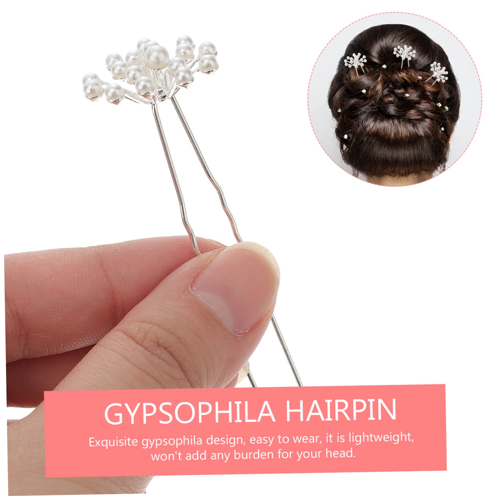 Baluue 60stücke Teiliges Hochzeits-haarspangen Mit Gypsophila-design U-förmige Haarnadeln Eleganter Kopfschmuck Für Braut Und Damen Für Hochzeiten Partys Und Besondere Anlässe